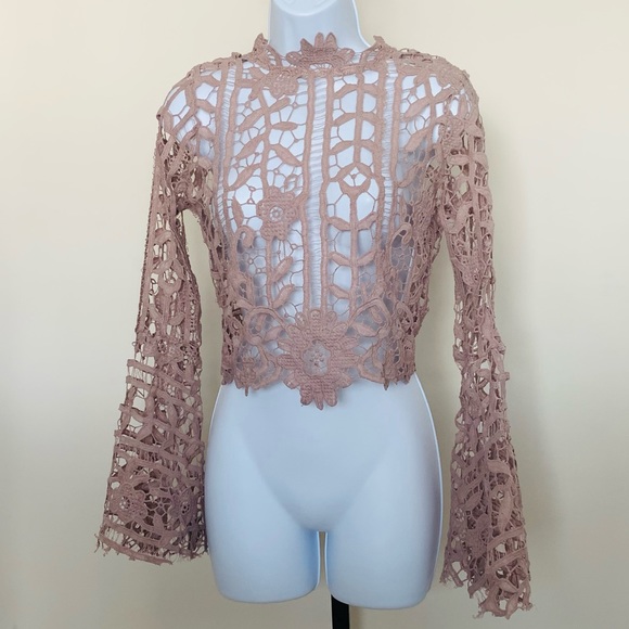 Its pink Tops - Mauve Crochet Top